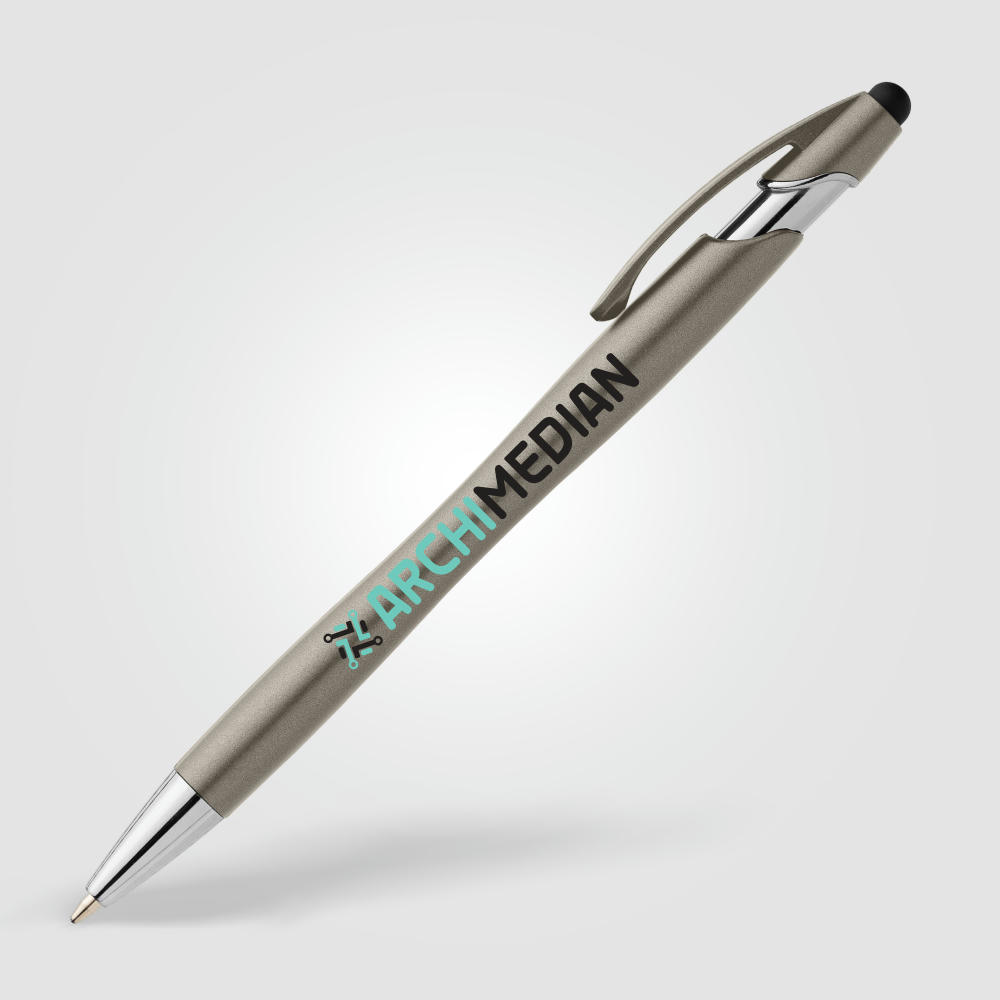 La Jolla Kugelschreiber Metallic mit Stylus aus recyceltem Kunststoff  Werbeartikel