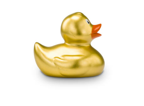 Werbeente Goldmarie Mini, ca. 6 cm Werbeartikel