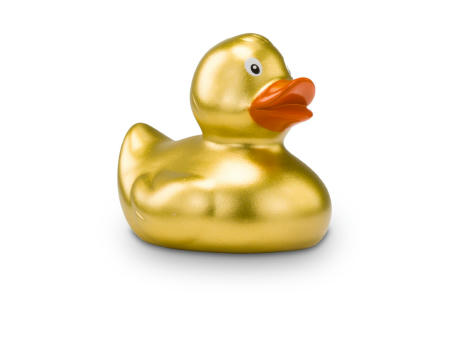 Werbeente Goldmarie Mini, ca. 6 cm Werbeartikel