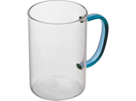 Product image Glastasse mit farbigem Henkel, 250ml bedrucken