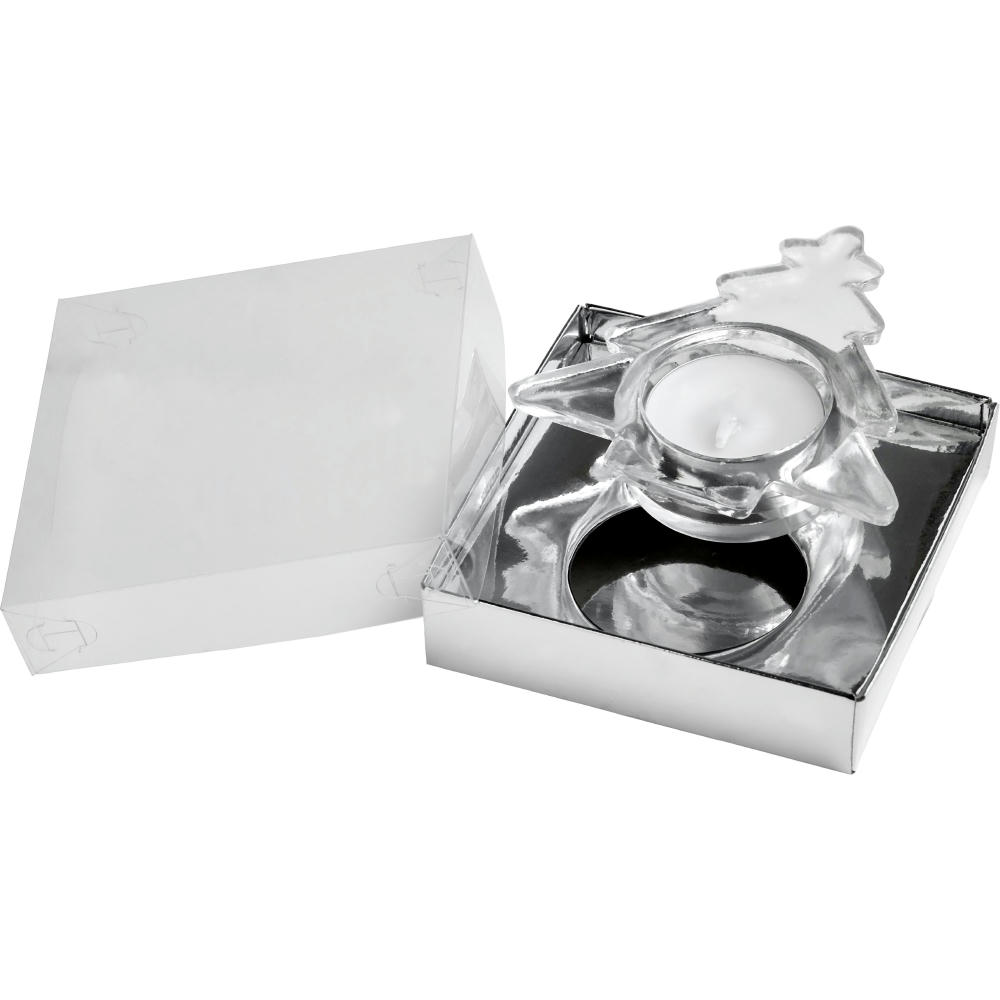 Teelichthalter aus Glas Casey Werbeartikel