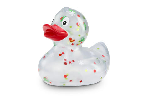 Product image Werbeente Leni Lametta mit rotem Schnabel, ca. 8 cm Werbeartikel