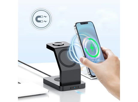 2708 | Xoopar Icon 3 in 1 Magnetic Wireless charger Werbeartikel
