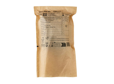 Erste-Hilfe-Set in RCS recycelter Nubuk-PU Tasche Werbeartikel