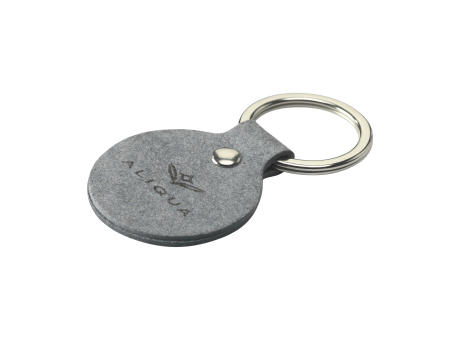 Recycled Denim Textile Keyring Round Schlüsselanhänger bedrucken