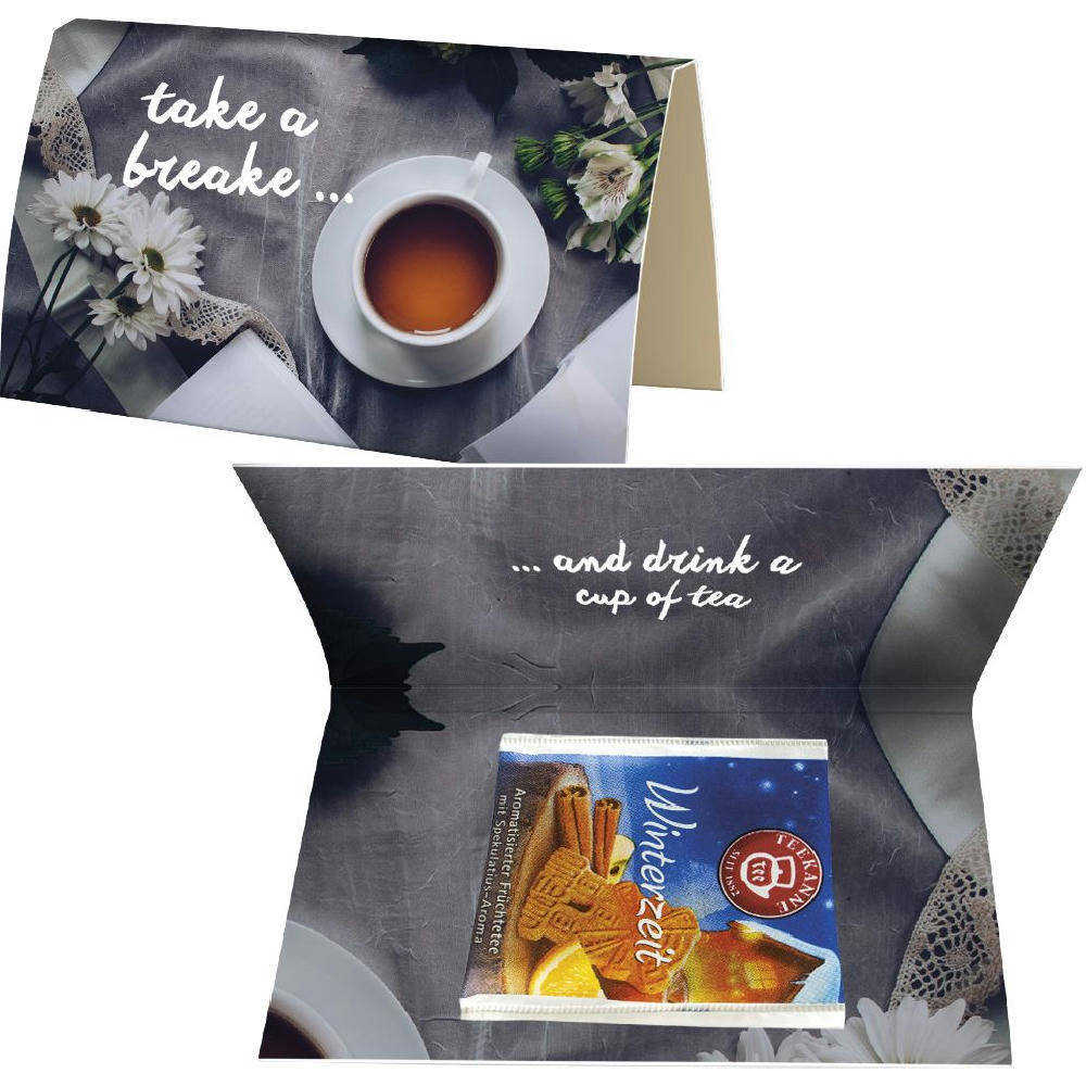Product image Beuteltee Winterzeit, ca. 3g, Werbekarte A6 gefaltet Werbeartikel