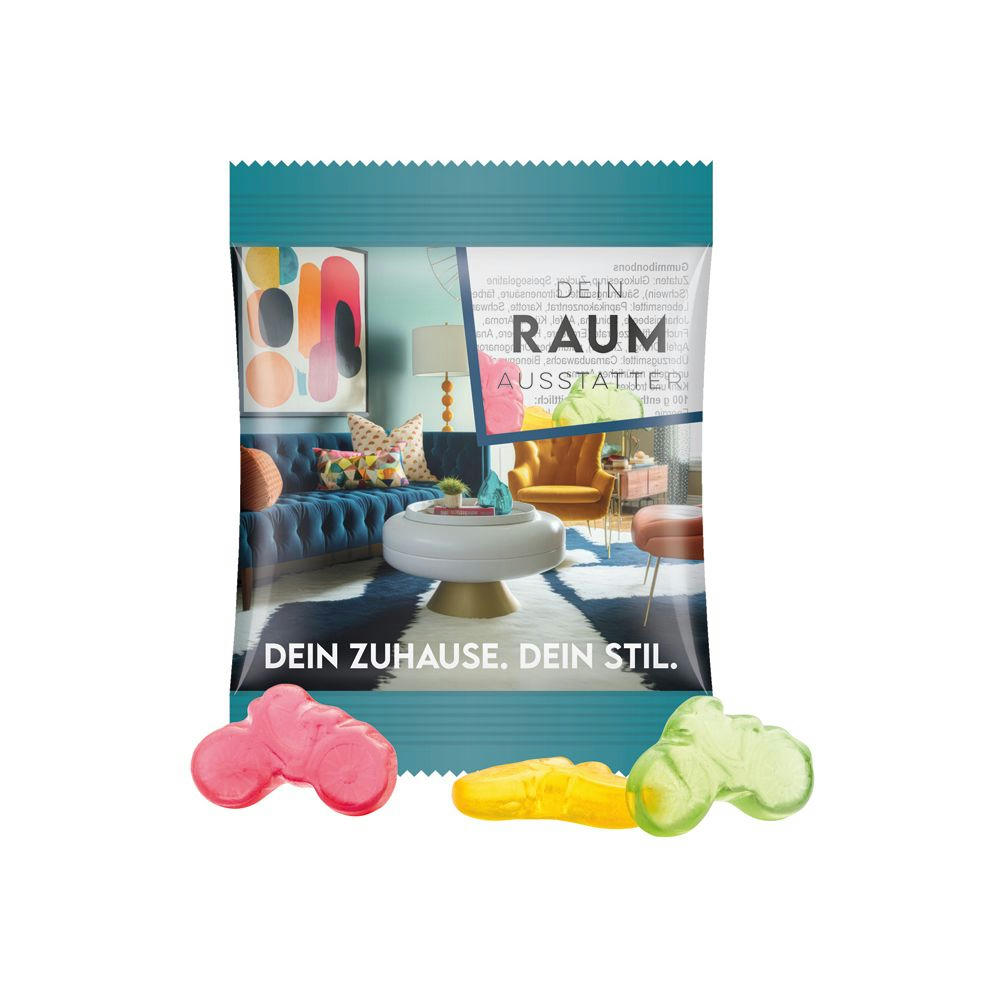 Minitüte 10 g Trolli Fruchtgummi Standardformen Werbeartikel