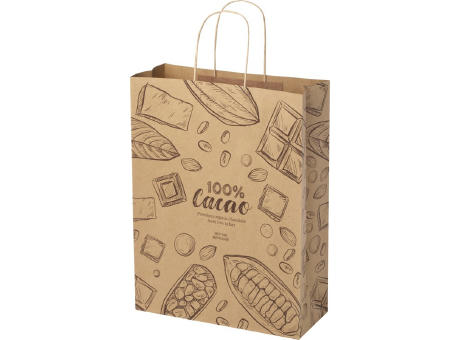 Kraftpapiertasche 120 g/m² mit gedrehten Griffen – 31 × 12 × 41 cm bedrucken