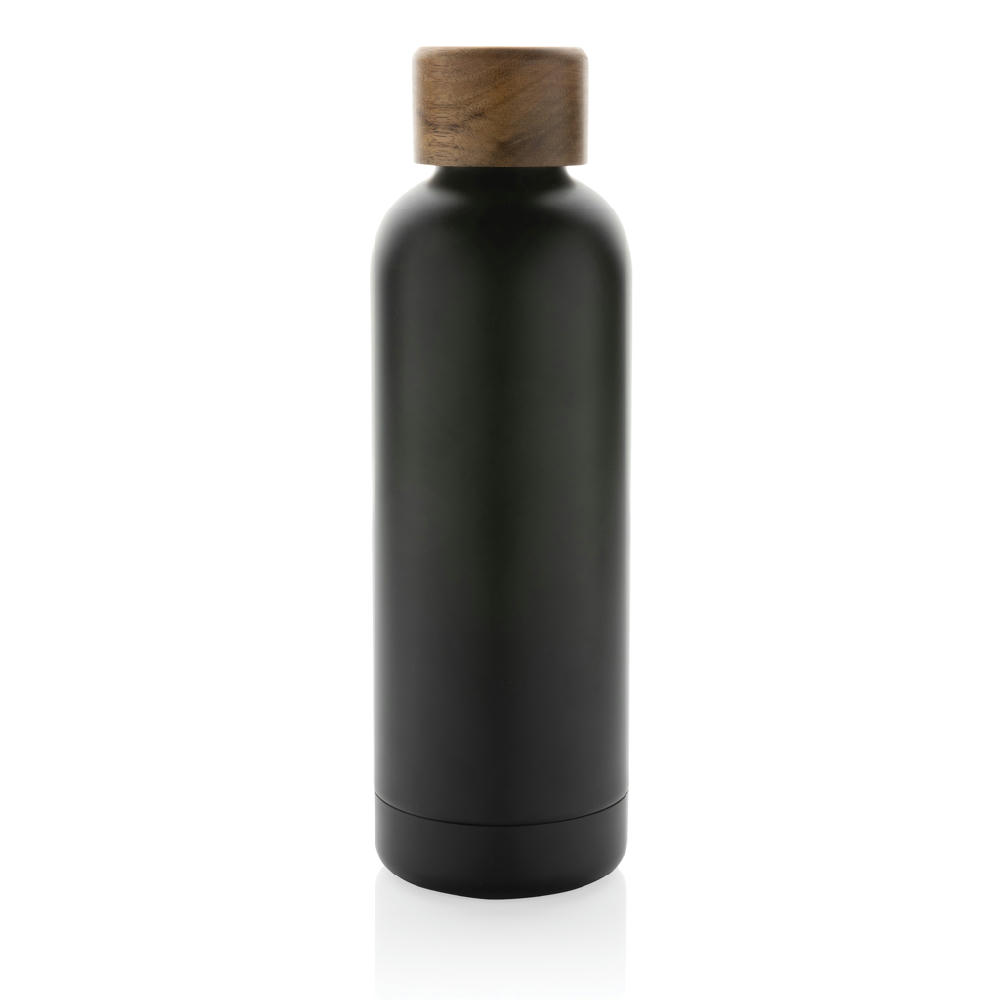 Wood Vakuumflasche aus RCS recyceltem Stainless-Steel Werbeartikel