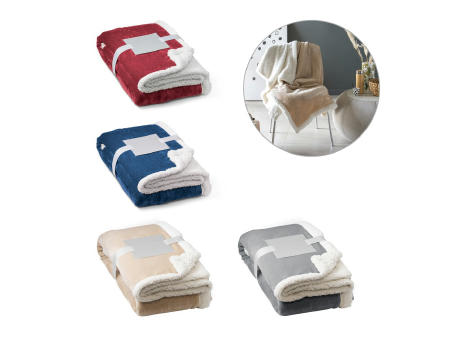 Product image HEIDEN. Wendbare Fleecedecke (190 g/m²) mit Satinband und personalisierter Karte Werbeartikel