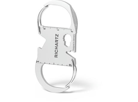 RICHARTZ KEY ORGANIZER classic-2: Schlüsselorganizer mit zwei Karabinern in der Schrägansicht – Werbeartikel mit Logo