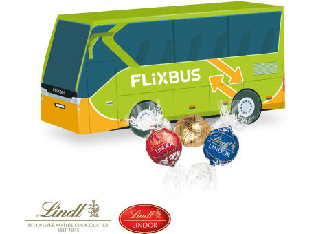3D Präsent "Bus" mit Lindt Lindor Pralinés Werbeartikel