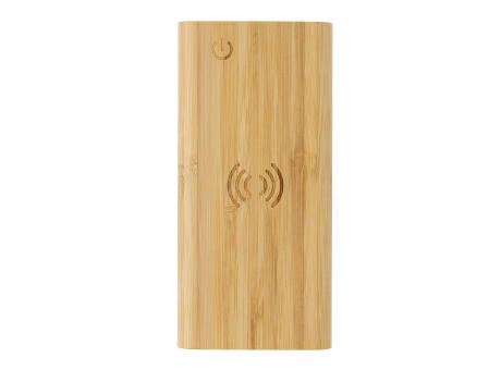 8.000mAh Bambus-Wireless-Powerbank bedrucken