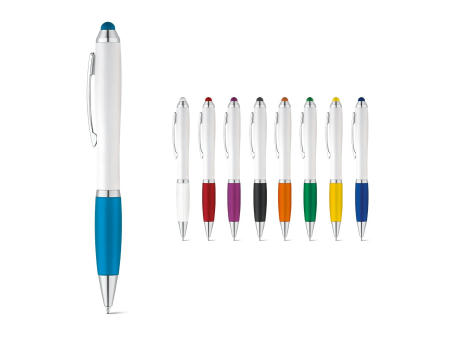 SANS. Kugelschreiber mit Drehmechanik und Metallclip Werbeartikel