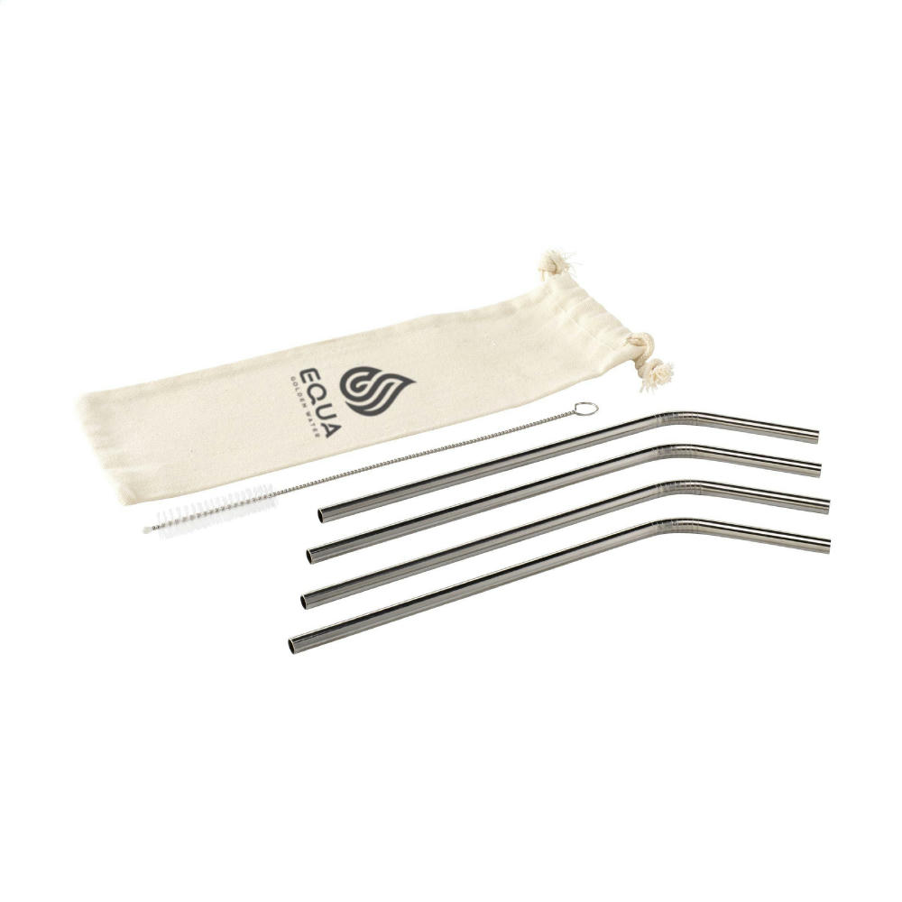 Product image Reusable 4 pieces ECO Straw Set Strohalme aus Edelstahl Werbeartikel