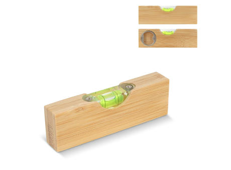 Flaschenöffner-Wasserwaage aus Bambus bedrucken