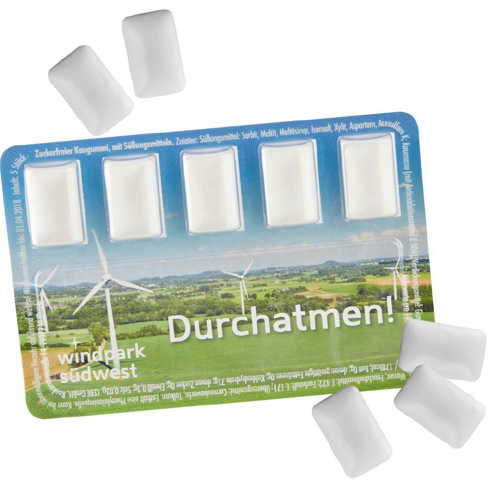 Product image Smart Card mit zuckerfreien Kaugummi-Dragees Werbeartikel