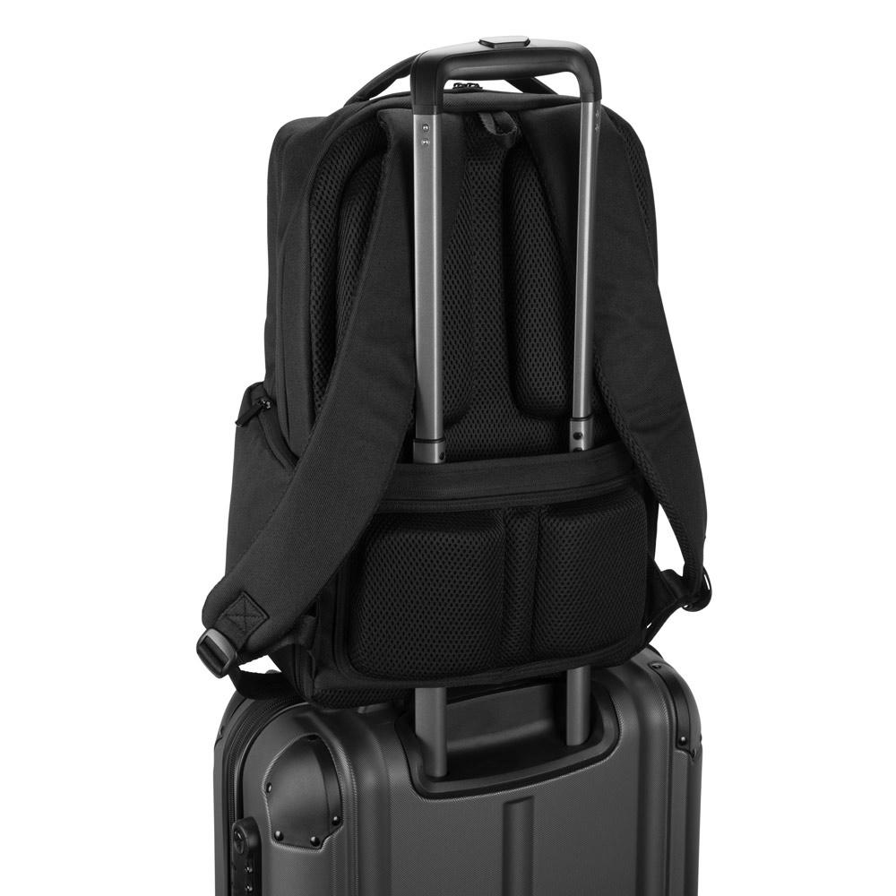 COPENHAGEN. Wasserabweisender Rucksack aus recyceltem Twill mit zwei großen Fronttaschen, 17'3 Zoll Werbeartikel