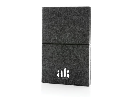 A5-Softcover-Notizbuch aus GRS zertifiert recyceltem Filz bedrucken