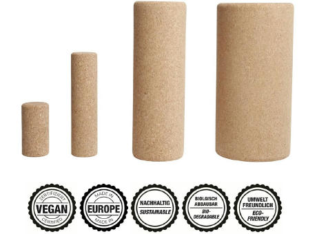 Faszienrolle aus Kork, 10x5cm, "Made in Europe" Werbeartikel