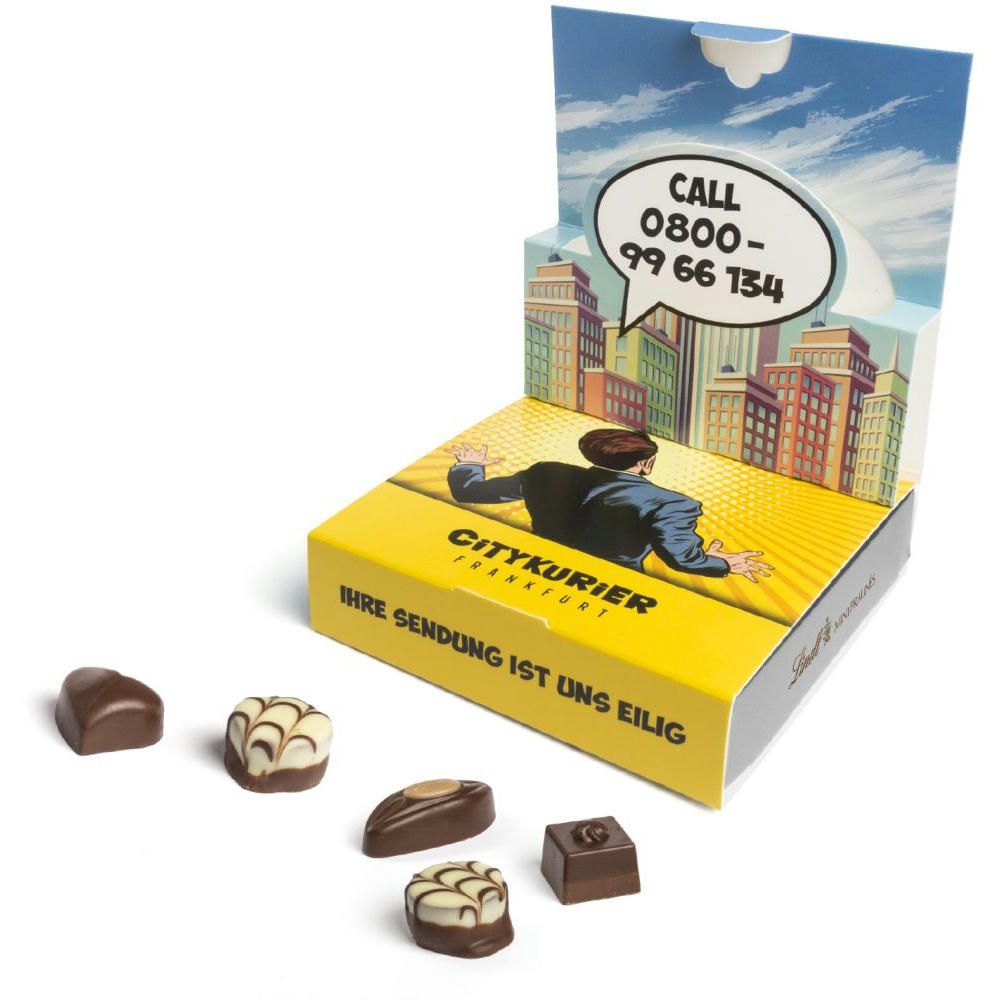 Product image Lindt Mini Pralinés in Pop-Up Kartonage Werbeartikel