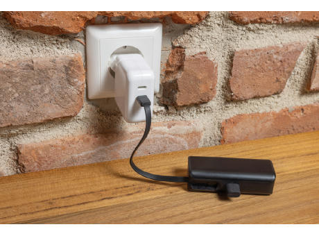 Powerlink 3000mah Powerbank aus RCS rPlastic mit USB-C Kabel bedrucken
