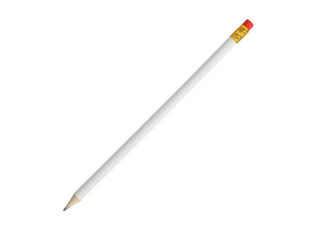 Product image Bleistift "White" mit Radiergummi Werbeartikel