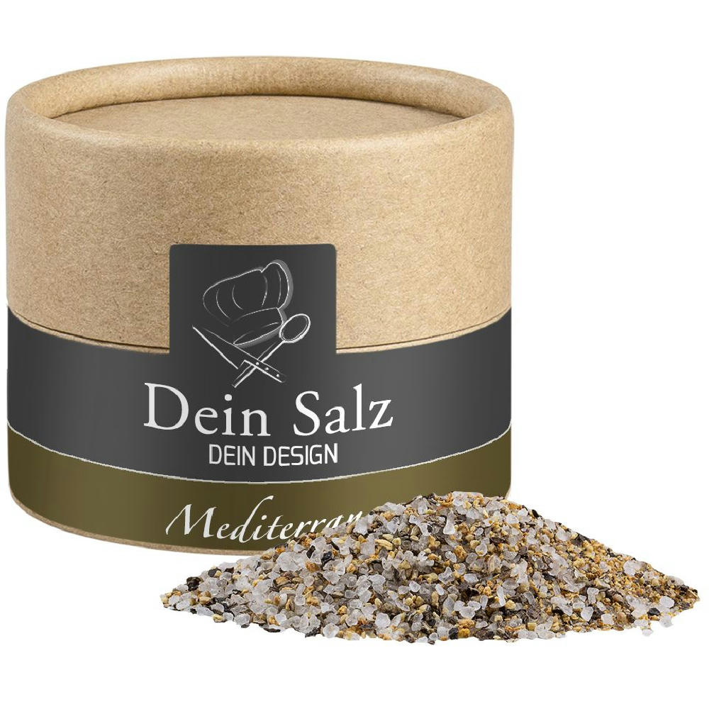 Product image Mediterranes Salz, ca. 50g, Kraftpapierdose Mini Werbeartikel