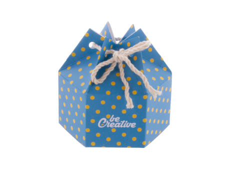 Sechseckige Geschenkbox CreaBox HexaCord S bedrucken