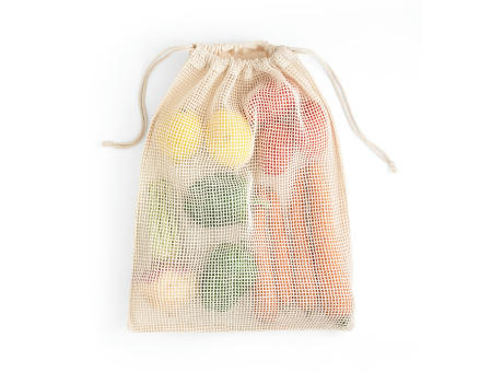 NAPOLI. Beutel aus 100% Baumwolle (120 g/m²) mit Netzgewebe auf der Vorderseite (100 g/m²) bedrucken