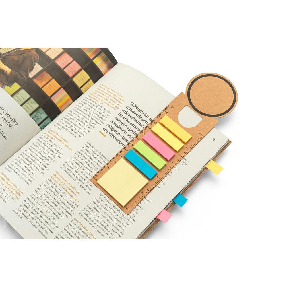 Product image SAWYER. Büroset 3-in-1- aus 100 % Recyclingpapier mit runder Oberseite und schwarzem Aufdruck rundum Werbeartikel