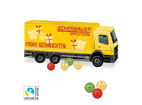 3D Adventskalender "LKW" mit Fairtrade® Schokolade Werbeartikel