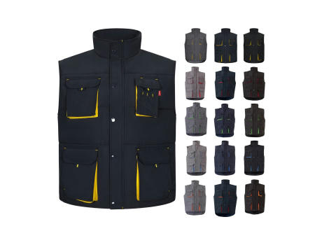 VL NERGAL. Steppweste, zweifarbig, mit mehreren Taschen (120g/m²), aus Polyester (100%) Werbeartikel