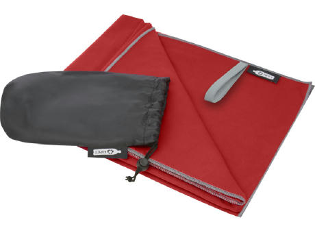 Pieter ultraleichtes und schnell trocknendes Handtuch aus rPET 130 x 80 cm Werbeartikel