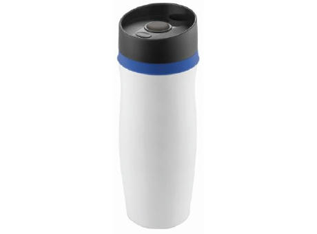Product image Metmaxx® Thermobecher "CremaExtensa" weiß/Ring blau bedrucken