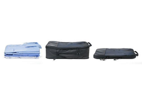 TROIKA Reise-Kompressionstaschen Set TROIKA BLACK PACKING CUBES Werbeartikel