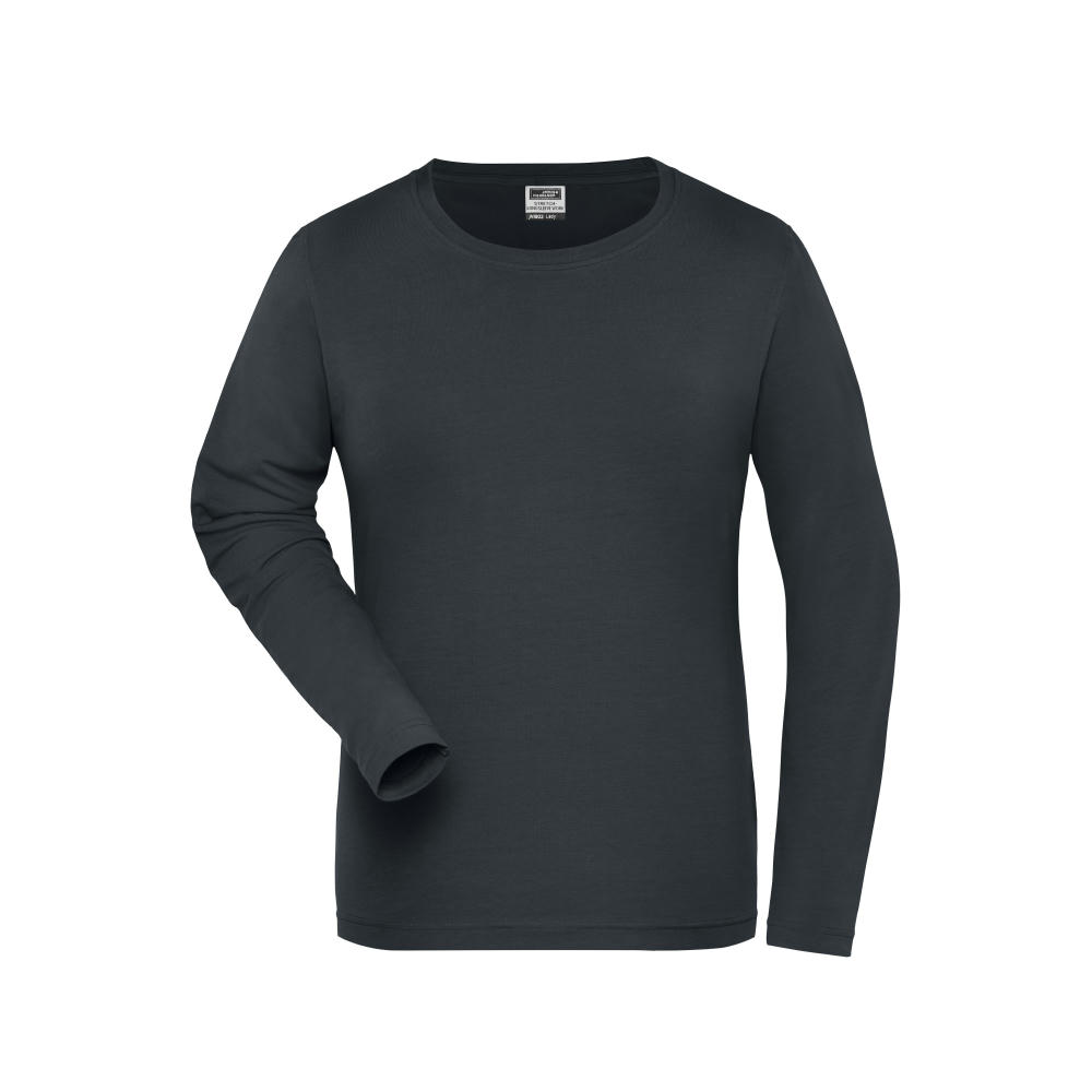 Product image Ladies' BIO Stretch-Longsleeve Work - SOLID - - Langarm Shirt aus weichem Elastic-Single-Jersey Werbeartikel