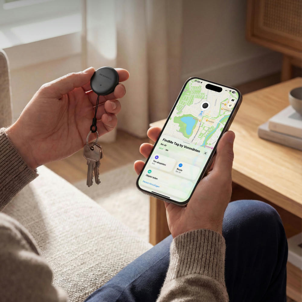FindMe Tag - Schwarz - Der ultrakompakte Bluetooth-Tracker  Werbeartikel