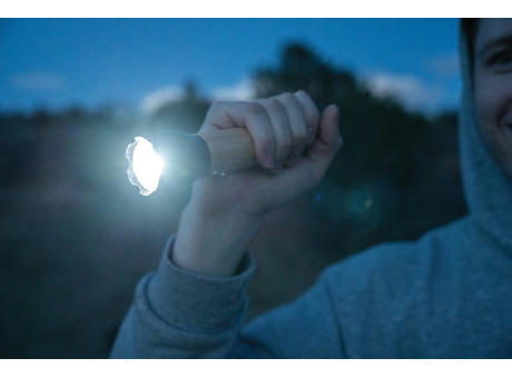 Lucid 5W Taschenlampe aus RCS recyceltem Kunststoff & Bambus Werbeartikel