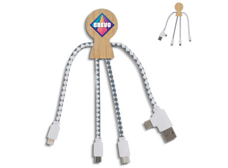 Xoopar Mr. Bio Bamboo Charging Cable bedrucken