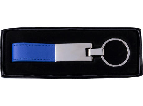 Schlüsselanhänger mit Stahlplatte und Kunsstofflasche Keon bedrucken