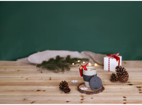 KOZIOL AROMA TO GO + RUDOLF Thermobecher 400 ml + Tassenutensilo + XMAS Banderole Werbeartikel