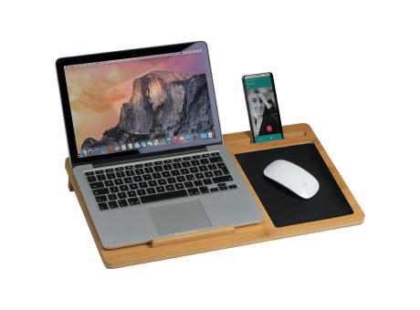 Laptopunterlage mit Mousepad und Handyhalter Werbeartikel
