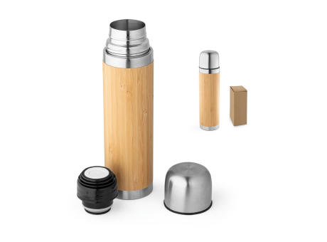 CEYLON. Thermoskanne aus Bambus und Edelstahl 450 ml Werbeartikel
