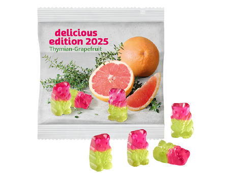 Product image Vegane Thymian-Grapefruit Bärchen im kompostierbaren Tütchen Werbeartikel