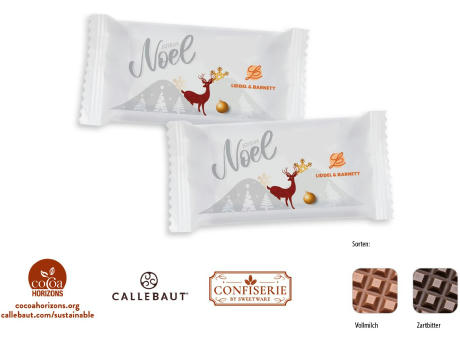 Product image Schokolade 10 g Täfelchen, 1 Stück, Inhalt: Callebaut Vollmilch Werbeartikel