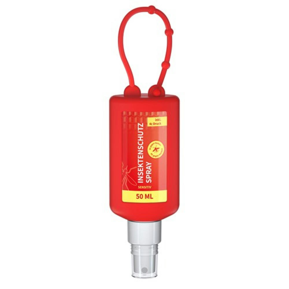 Product image 50 ml Bumper rot - Insektenschutz-Spray sensitiv - Body Label Werbeartikel