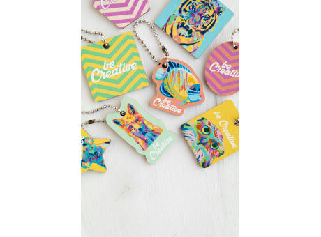 Schlüsselanhänger in Sonderform CreaFob Wood bedrucken