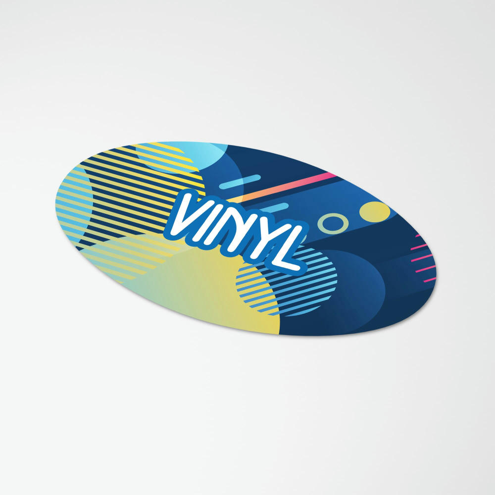Vinyl Sticker Oval 40x20mm Werbeartikel
