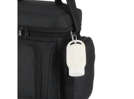 Sonnenschutzlotion mit Karabiner SPF30 aus recyceltem Material bedrucken